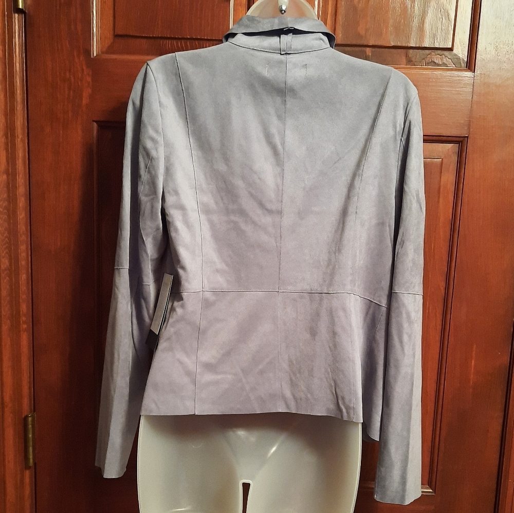 Bagatelle Collection Faux Suede Drape Front Jacket - Picture 2 of 9